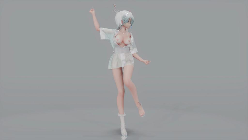 MMD21 和服真空极品骚货言和 极乐净土淫舞爆操内射